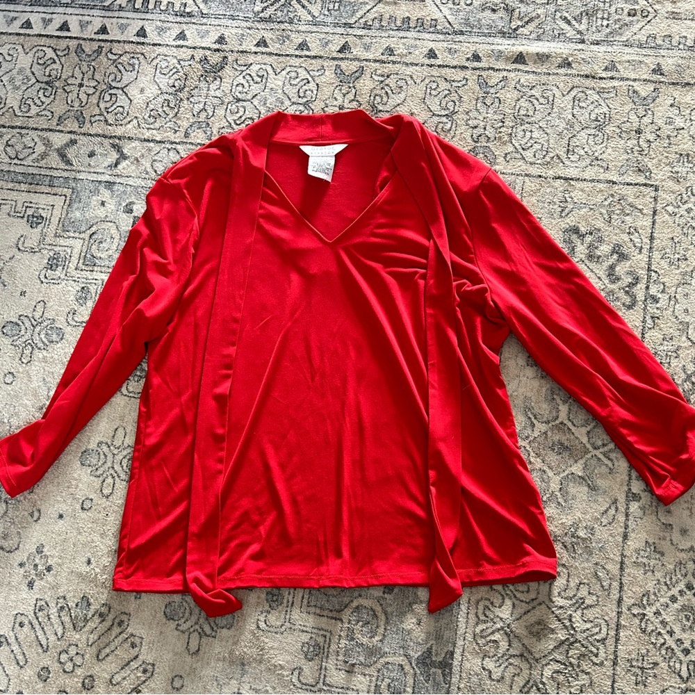 George Women's Bright Red V-Neck Blouse